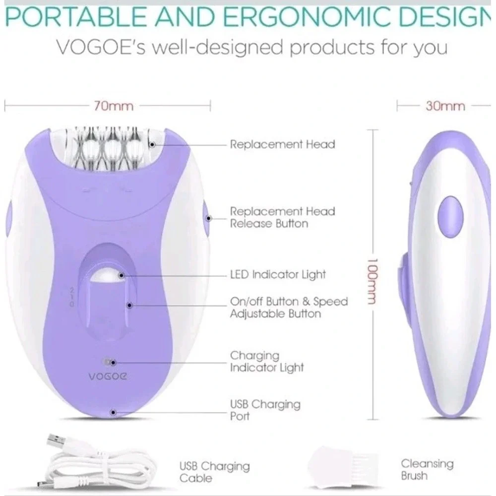 Epilator for Women-Cordless Epilators Hair Removal for Women, 4-In-1 Electric Ra